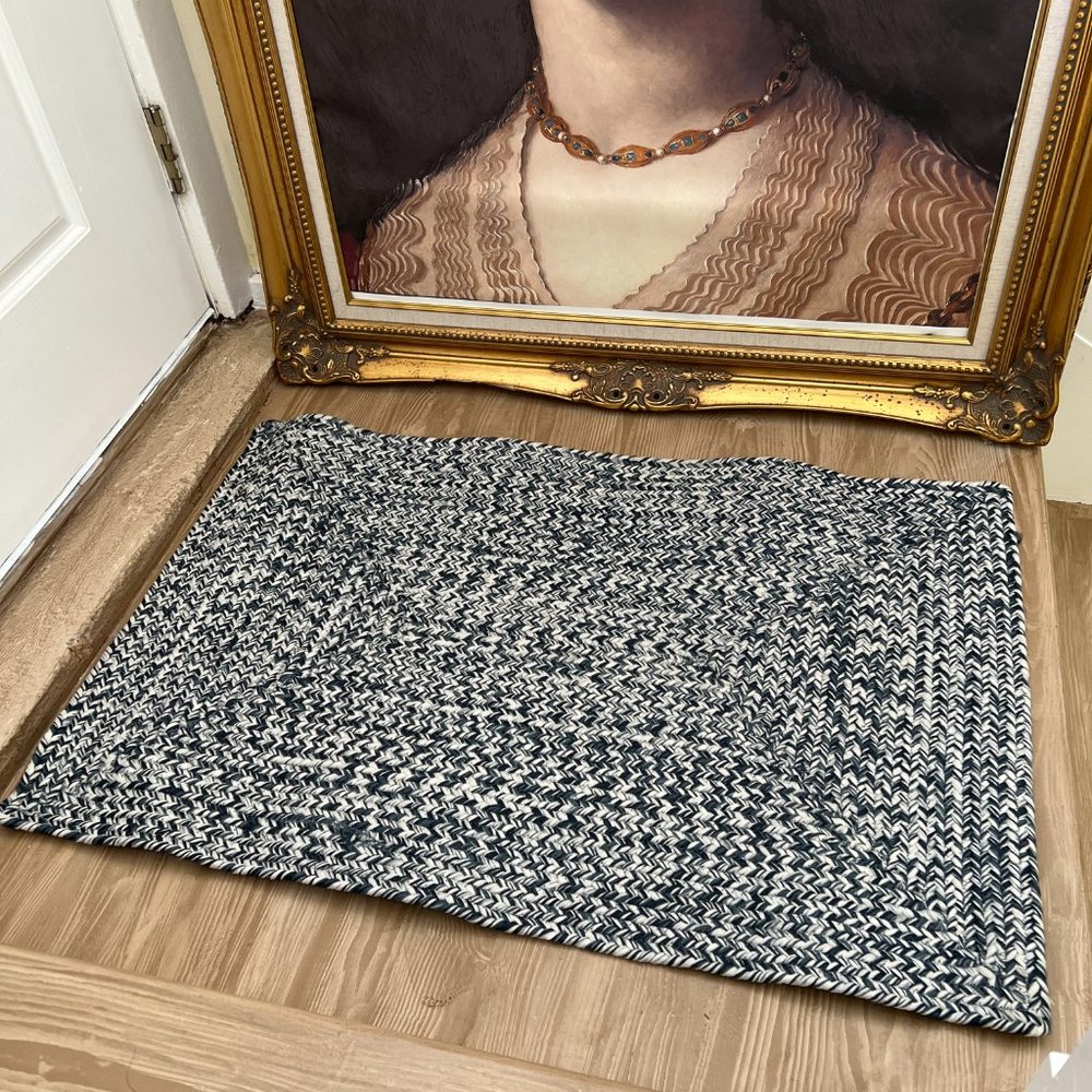 Braided Lefebvre Indoor/Outdoor Area Rug, Light Blue, 2'x3'